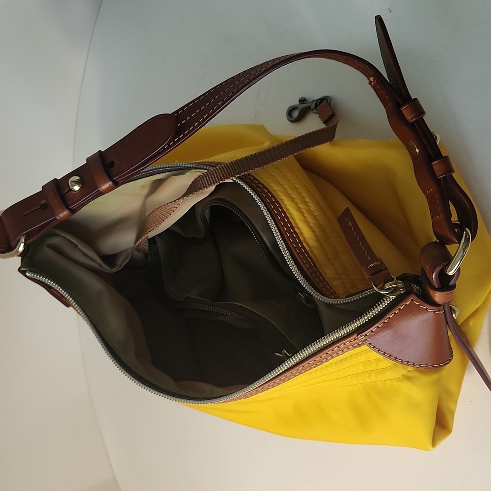 Dooney And Bourke Gold Nylon Hobo Bag - Picture 4 of 5